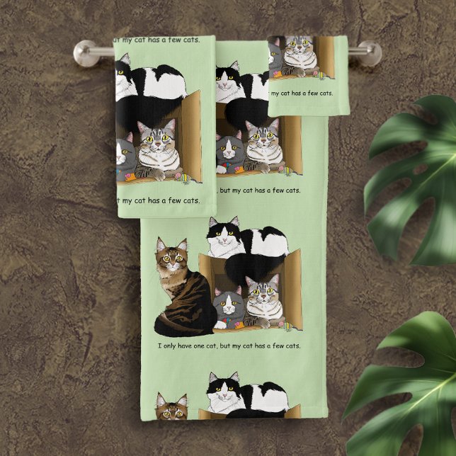 Meine Katze hat Katzen Badhandtuch Set (Von Creator hochgeladen)