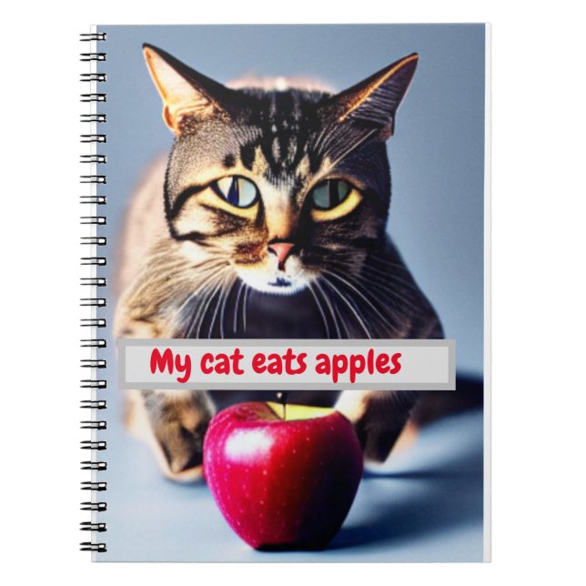 Meine Katze isst Äpfel Notizblock (Vorderseite)