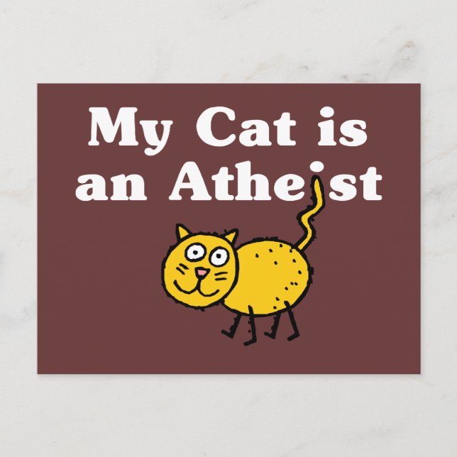 Meine Katze ist Atheist Postkarte (Vorderseite)