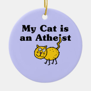 Meine Katze ist ein Atheist Keramikornament