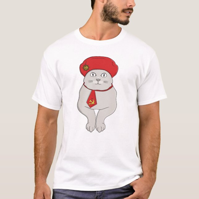 Meine Katze ist ein kommunistisches lustiges sowje T-Shirt (Vorderseite)