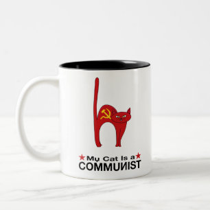 Meine Katze ist eine COMMUNIST große Geschenkideen Zweifarbige Tasse