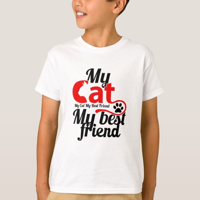 Meine Katze ist mein bester Freund T-Shirt (Vorderseite)
