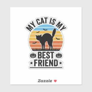 Meine Katze ist mein bester Freund Vintage-Katze-S Aufkleber