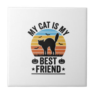 Meine Katze ist mein bester Freund Vintage-Katze-S Fliese
