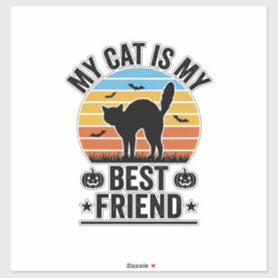 Meine Katze ist mein bester Freund Vintage-Katzen- Aufkleber