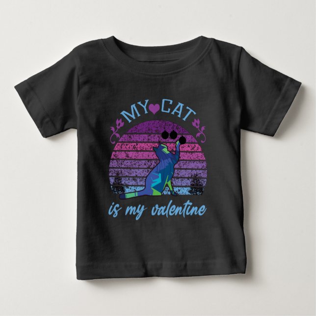 Meine Katze ist mein Valentin, Katze ist mein Vale Baby T-shirt (Vorderseite)