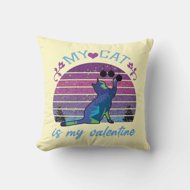 Meine Katze ist mein Valentin, Katze ist mein Vale Kissen (Vorderseite)