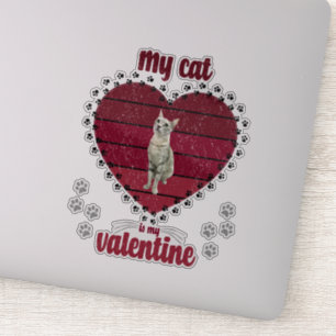 Meine Katze ist mein Valentine Aufkleber