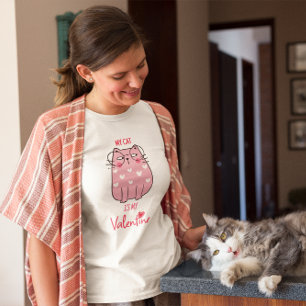 Meine Katze ist mein Valentinstag Niedlicher Valen T-Shirt