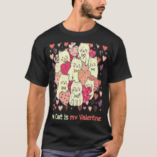 Meine Katze ist mein Valentinstag Süße gelbe Katze T-Shirt