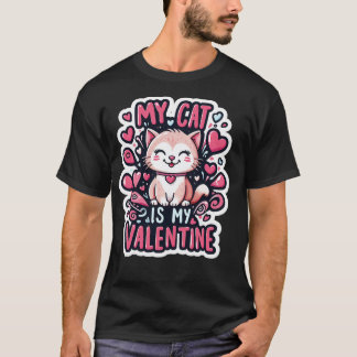 Meine Katze ist mein Valentinstag Süße Katze Valen T-Shirt