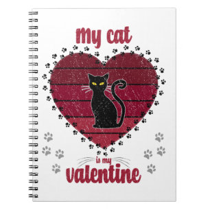 Meine Katze ist mein Valentinstag   Süßes Valentin Notizblock
