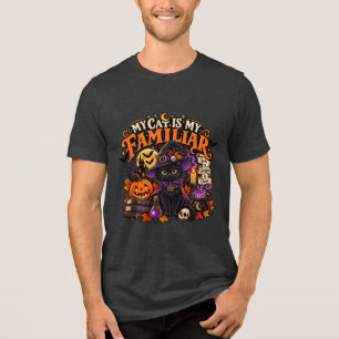 Meine Katze ist mein vertrauter Halloween-Hexen-Ka Tri-Blend Shirt