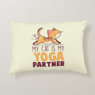 Meine Katze ist mein Yoga-Partner - Stretching Cat Dekokissen