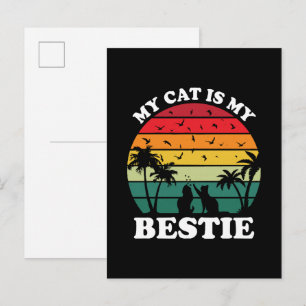 Meine Katze ist meine Bestie Einladungspostkarte