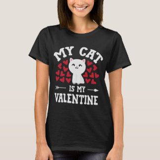 Meine Katze ist meine Niedliche Valentintagskatze T-Shirt