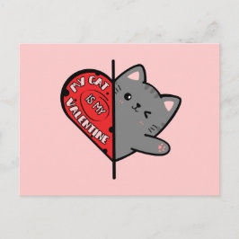 Meine Katze ist meine Valentin Postkarte