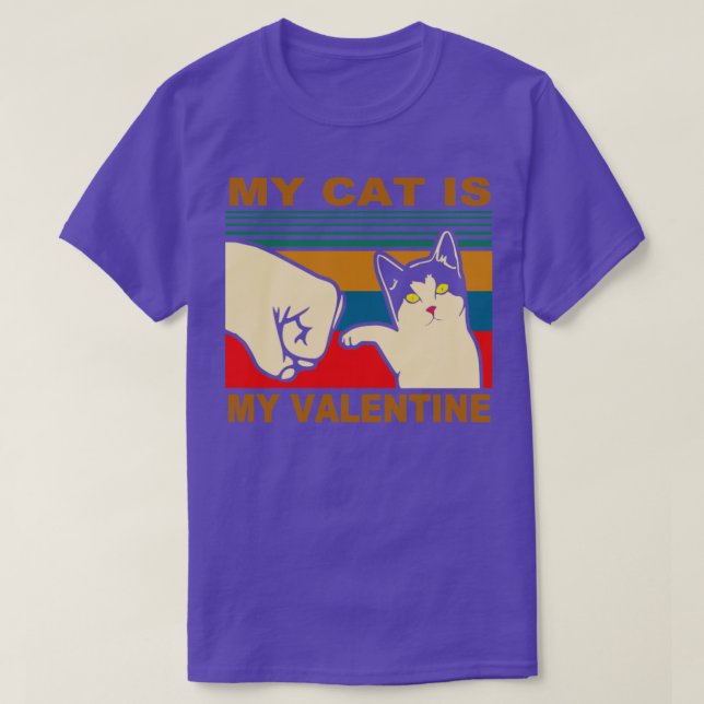 Meine Katze ist meine Valentine Funny Geschenkidee T-Shirt (Design vorne)