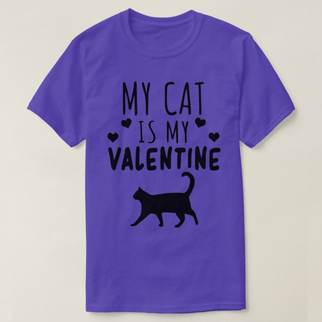 Meine Katze ist meine Valentine Kitten Lover Herz  T-Shirt (Design vorne)