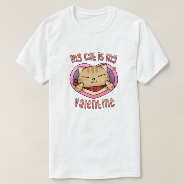 Meine Katze ist My Valentine Orange Tabby T-Shirt (Design vorne)