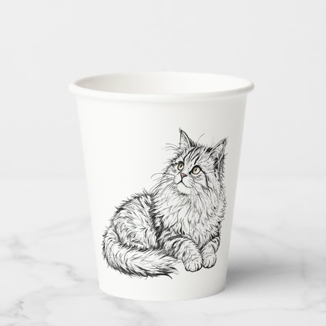 Meine Katze ist niedlich. Pappbecher (Vorderseite)