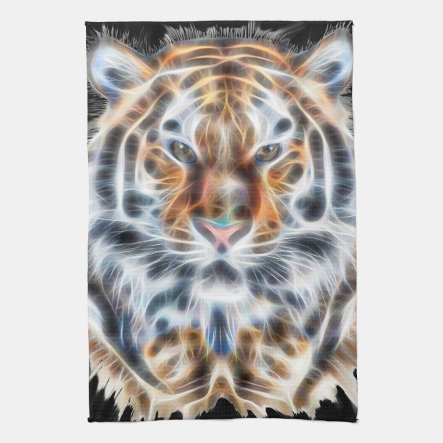 Meine Katze ist Schauspiel Up Tiger Gesichtsenergi Geschirrtuch (Vertikal)