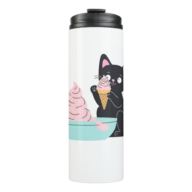 Meine Katze Lieben Eiscreme Thermosbecher (Vorderseite)