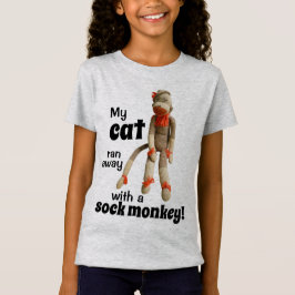 Meine Katze lief mit einem Socken-Affen weg! Funny T-Shirt
