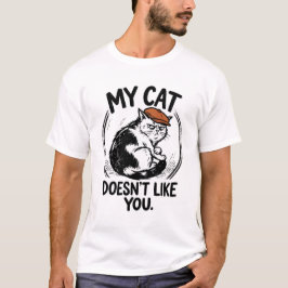 Meine Katze mag dich nicht Flat Cap Katze T-Shirt