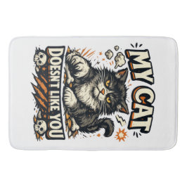 Meine Katze mag dich nicht Retro Badematte