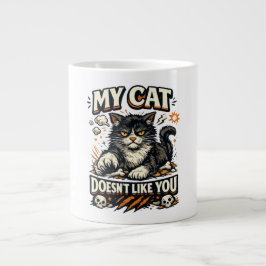 Meine Katze mag dich nicht Retro Jumbo-Tasse
