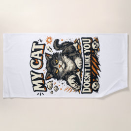 Meine Katze mag dich nicht Retro Strandtuch
