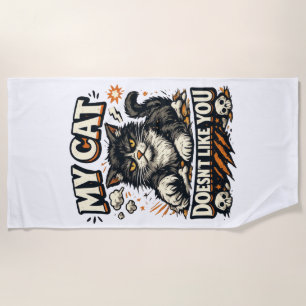 Meine Katze mag dich nicht Retro Strandtuch