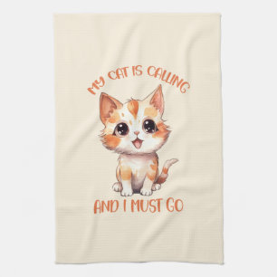 Meine Katze nennt Niedliche Orangenkatze Geschirrtuch