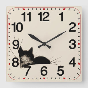 Meine Katze Quadratische Wanduhr