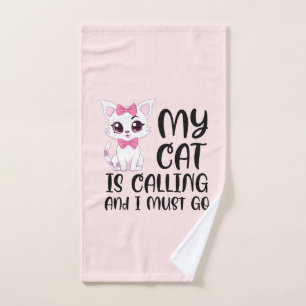 Meine Katze ruft und ich muss gehen Badhandtuch Set
