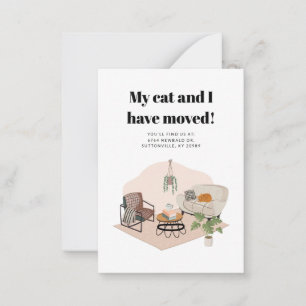 Meine Katze und ich bewegten die Adressänderung Mitteilungskarte