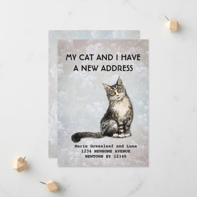 Meine Katze und ich haben die Ankündigung verschob (Vorderseite/Rückseite Beispiel)