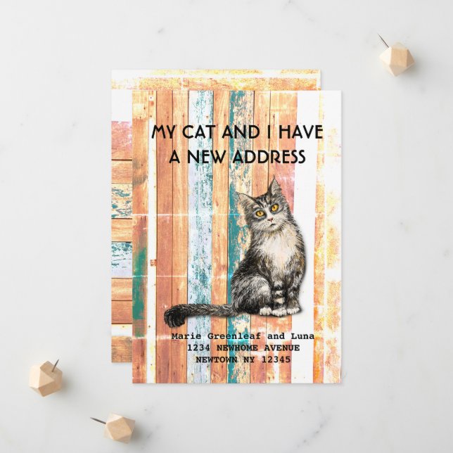 Meine Katze und ich haben die Ankündigung verschob (Vorderseite/Rückseite Beispiel)