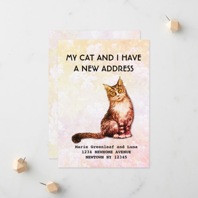 Meine Katze und ich haben die Ankündigung verschob (Vorderseite/Rückseite Beispiel)