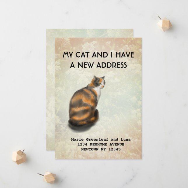 Meine Katze und ich haben die Ankündigung verschob (Vorderseite/Rückseite Beispiel)