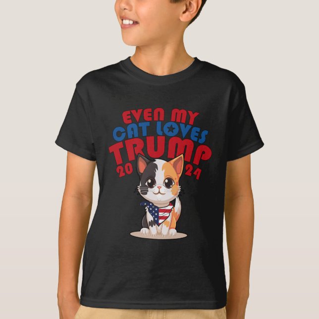 Meine Katzen-Lieben Trump 2024 2 T-Shirt (Vorderseite)