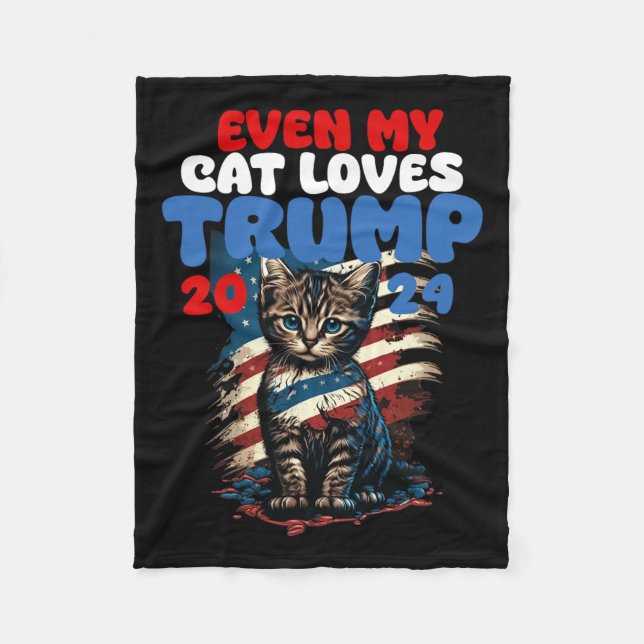 Meine Katzen Lieben Trump 2024 Shirt Fleecedecke (Vorderseite)