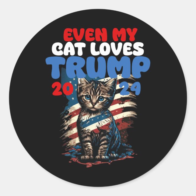 Meine Katzen Lieben Trump 2024 Shirt Runder Aufkleber (Vorderseite)