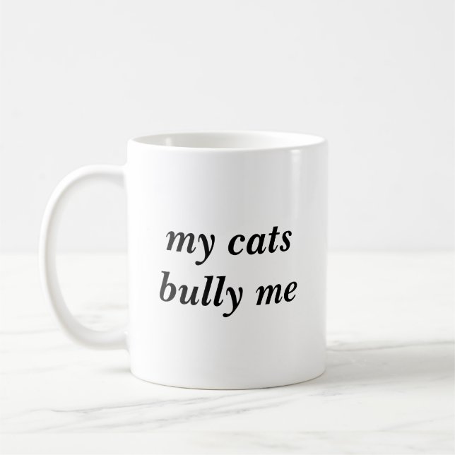 Meine Katzen schimpfen mir Tasse für Menschen mit  (Links)