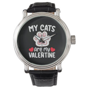 Meine Katzen sind mein Valentinstag Lustige Hausti Armbanduhr