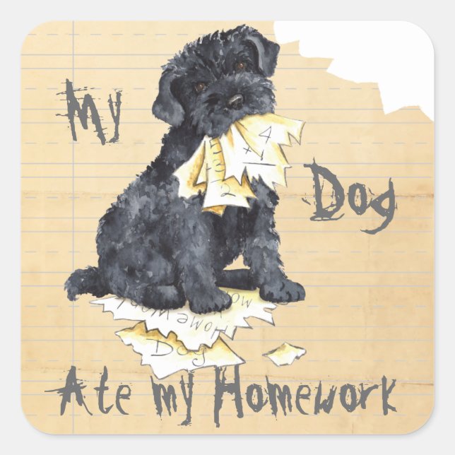 Meine Kerry Ate meine Hausaufgaben Quadratischer Aufkleber (Vorderseite)