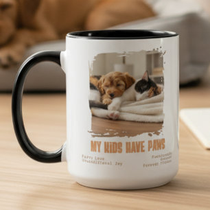 Meine Kinder Haben Pfoten Foto Tiereltern-Rettung Zweifarbige Tasse