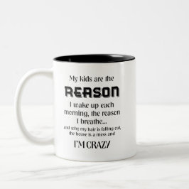 Meine Kinder sind der Grund, warum ich atme (R) Zweifarbige Tasse